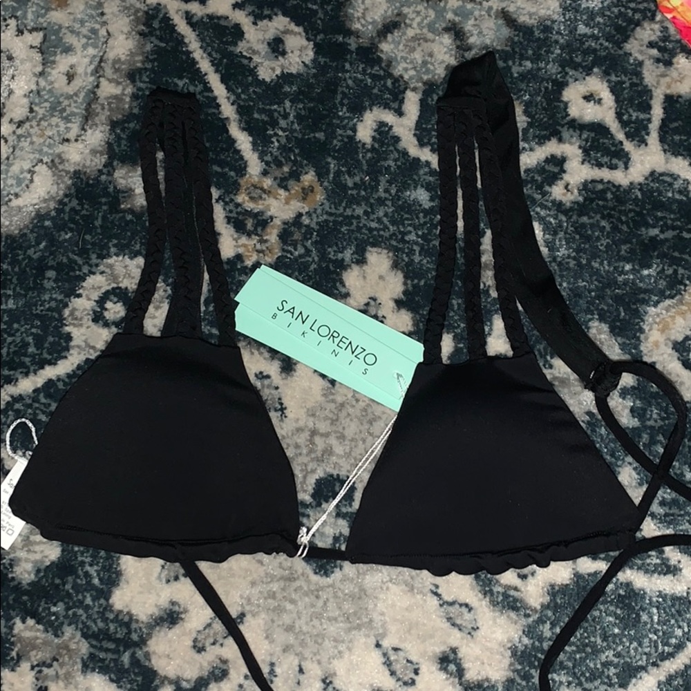 Triple braided strap black San  Lorenzo bikini top